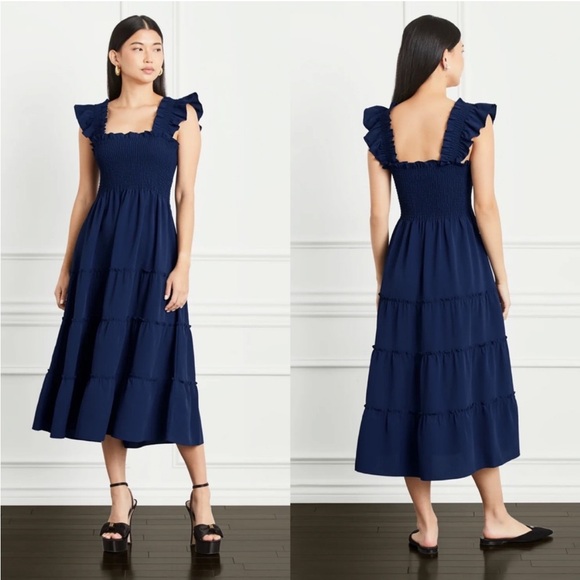Hill House Home Ellie Nap MIDI Dress in Navy - Picture 3 of 14